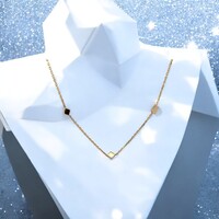 14Kt Cable Link w/Cubes Necklace 18"