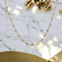  14Kt Bar Link Necklace 16"