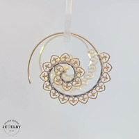 Boho Spiral Earrings 14KT Two Tone