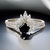  14k Kite Cut Black Sand Stone & Natural Diamond Bridal Set