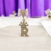 14Kt Letter "R' w/ Crown Pendant