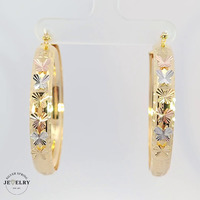 14KT Tricolor Butterfly Hoops