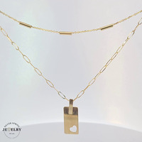 14KT Double Link Heart Necklace