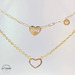14KT Double Link Heart Necklace 