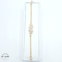 14KT Butterfly Bismark Link Bracelet Yellow Gold 7 Inches 