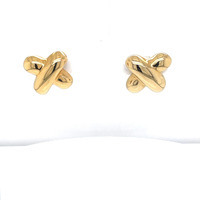  14kt Yellow Gold 2.5g Fashion Stud Earrings, .75"