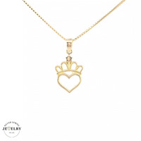 14KT Crown Heart Pendant Yellow Gold (CHAIN IS NOT INCLUDED)