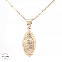 14KT American Football Pendant Yellow Gold 11mm (CHAIN IS NOT INCLUDED)