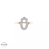 14KT Hand of Fatima Yellow Gold Ring, Size 7 3/4