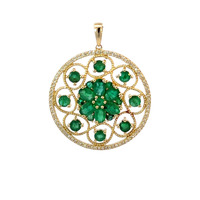Exquisite EFFY Emerald & Diamond Necklace Pendant