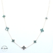 14KT Necklace Green Clover Cable Link 18 Inches Yellow Gold
