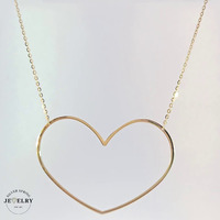 14KT Cable Link Heart Necklace