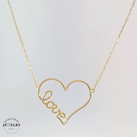 14KT Cable Link Heart Necklace
