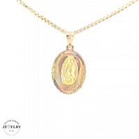 14KT Lady of Guadalupe Tricolor, 13mm (CHAIN IS NOT INCLUDED)