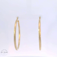  14k Diamond Cut Hoop Earrings