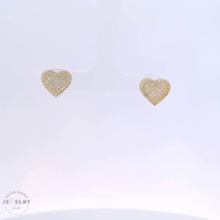  14k Heart-Shaped Stud Earrings 