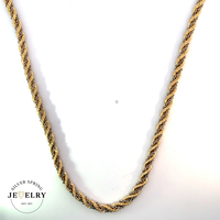  14k Yellow Gold Rope & Rolo Link Chain