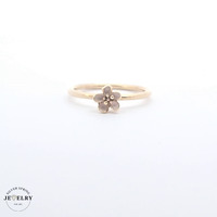 14KT Fancy Flower Yellow Gold Ring, Size 8