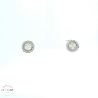  18k Floating Diamond Cluster Earring
