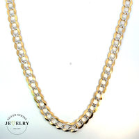  14k Yellow Gold Two-Tone Curb Link Chain