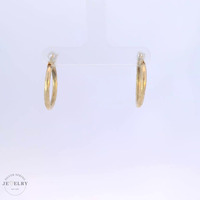 14k Diamond Cut Hoop Earrings