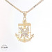  14KT Anchor & Eagle Pendant Two Tone , 20mm (CHAIN IS NOT INCLUDED)