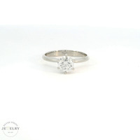  18k White Gold Six Prong 0.70ct Round Brilliant Cut Solitaire Ring 