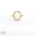  14KT Birthstone Opal & Diamond Yellow Gold Ring, Size 7 1/4