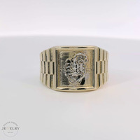  14k Yellow Gold Two-Tone Scorpio Signet Ring