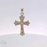  14k Yellow Gold Religious Crucifix Pendant 