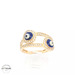  14KT Blue Evil Eye Fancy Ring Yellow Gold Size 8