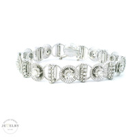 Vintage Jabel 18K White Gold 2.50ct Diamond Bracelet