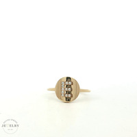 14k Yellow Gold 'E' Initial Ring