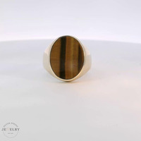 14k Yellow Gold Tiger Eye Signet Ring