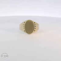 14k Yellow Gold Oval Signet Ring