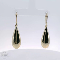 14k Yellow Gold Tear Drop Leaver Back Earrings