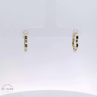 14k Yellow Gold Flower Huggie Earrings