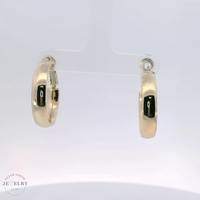 14k Yellow Gold Omega Clip Hoop Earrings