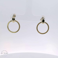 14k Yellow Gold Open Circle Stud Earrings