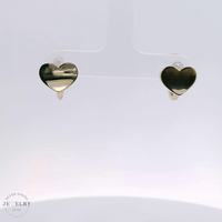 14k Yellow Gold Heart Shaped Huggie Earrings