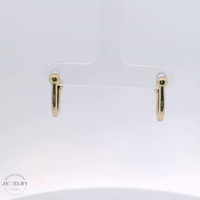 14k Yellow Gold U-Shaped Huggie Earrings