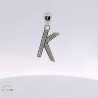 925 Silver 'K' Initial Pendant