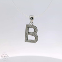 925 Silver 'B' Initial Pendant