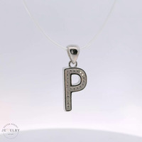 925 Silver 'P' Initial Pendant 