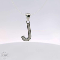 925 Silver 'J' Initial Pendant