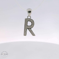 925 Silver 'R' Initial Pendant