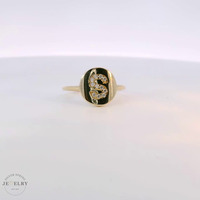 14k Yellow Gold 'S' Initial Ring