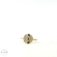 14k Yellow Gold 'O' Initial Ring