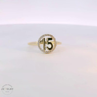 14k Yellow Gold '15' Quinceanera Ring