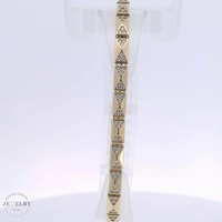 14k Yellow Gold Two-Tone Fancy Link Bracelet